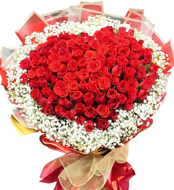 Bó 99 hoa hồng đỏ - Gửi Hoa Về Việt Nam