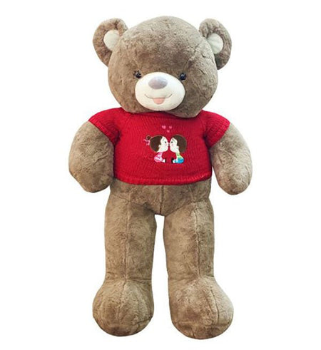Gấu Teddy Nâu Áo Đỏ - Gửi Hoa Về Việt Nam