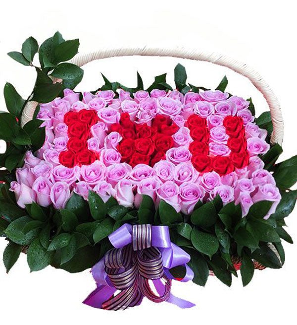 Giỏ Hoa I Love You - Gửi Hoa Về Việt Nam
