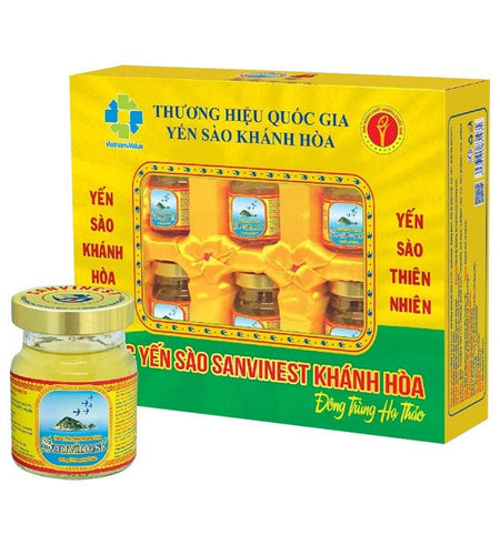 Nước Yến Sào Khánh Hòa Đông Trùng Hạ Thảo Hộp 6 Lọ - Gửi Hoa Về Việt Nam