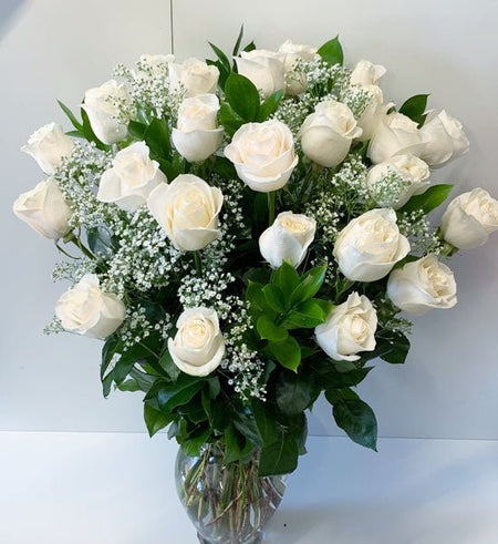 Bình 24 Hoa Hồng Trắng - Gửi Hoa Về Việt Nam
