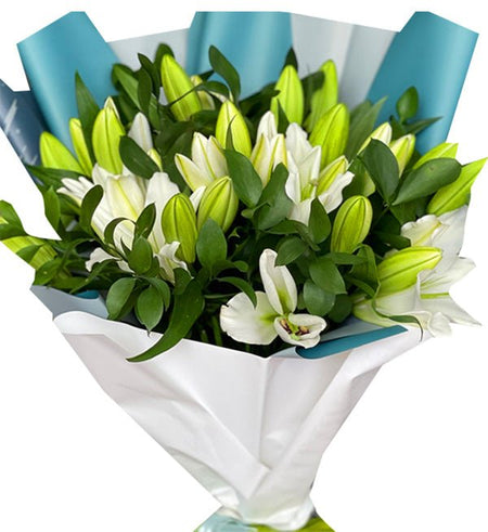 Bó Hoa Ly Trắng - Hoa 8/3 - Gửi Hoa Về Việt Nam