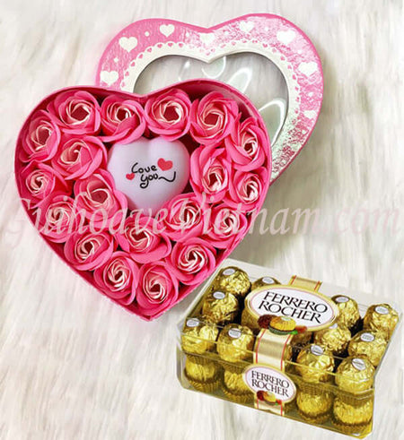 Hoa Hồng Sáp & Chocolate Valentine 02 - Gửi Hoa Về Việt Nam