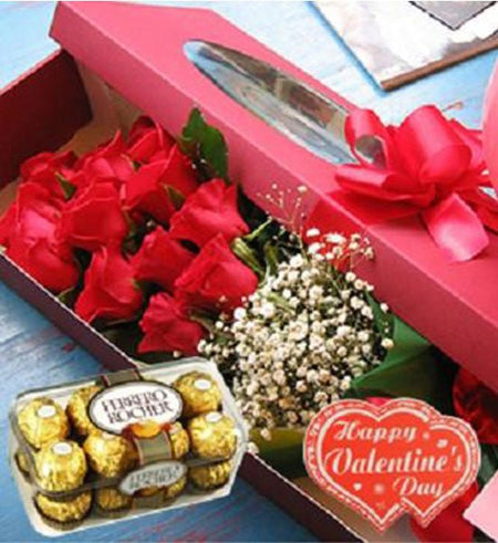 Hộp Hoa Và Chocolate 01 - Gửi Hoa Về Việt Nam