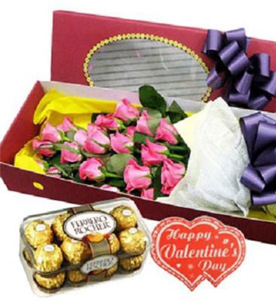 Hộp Hoa Và Chocolate 02 - Gửi Hoa Về Việt Nam