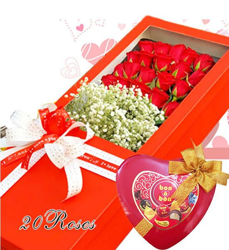 Hộp Hoa Và Chocolate 20/10 02 - Gửi Hoa Về Việt Nam