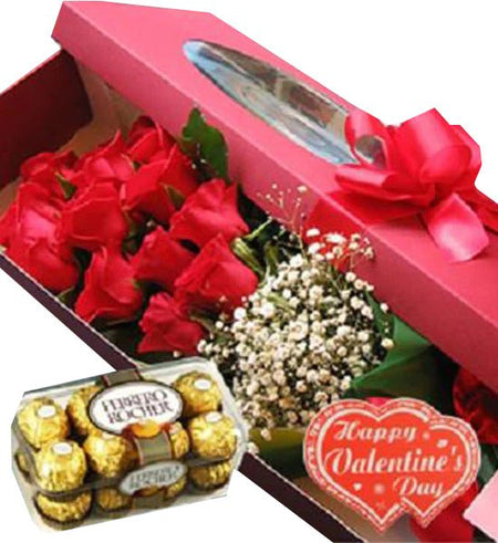 Hộp Hoa Và Chocolate 8/3 01 - Gửi Hoa Về Việt Nam